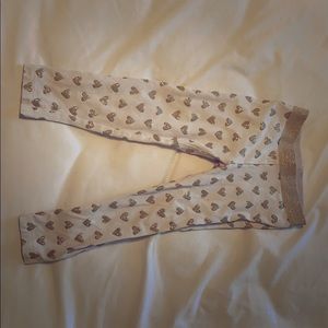 Gold heart sparkle leggings